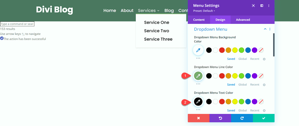 Divi Fullwidth vs Regular Menu Module Regular Menu Dropdown Settings