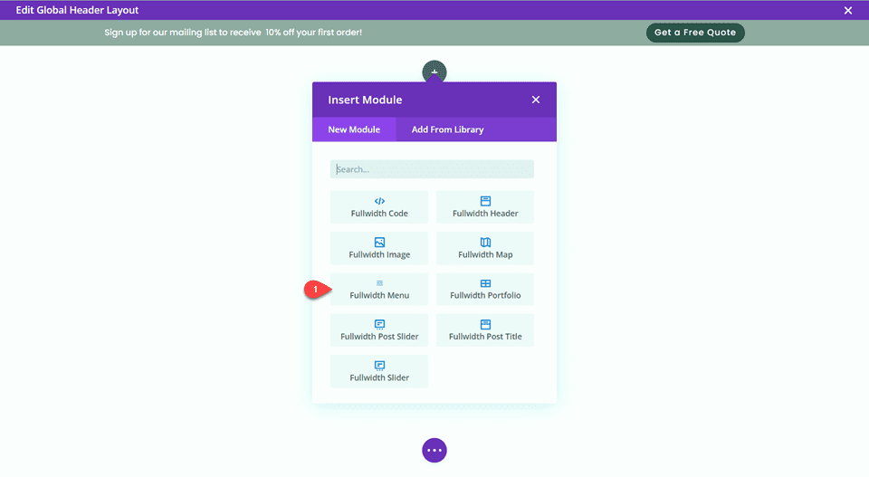 Divi Global Header With Fullwidth Menu Add Fullwidth Menu