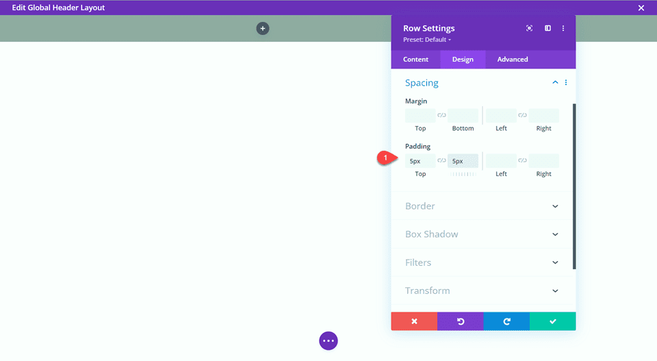 Divi Global Header With Fullwidth Menu Add Row Padding
