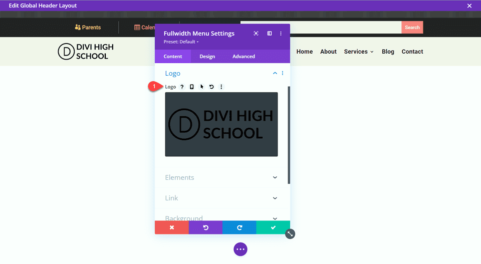Divi Responsive Logo Full Width Menu Add Logo