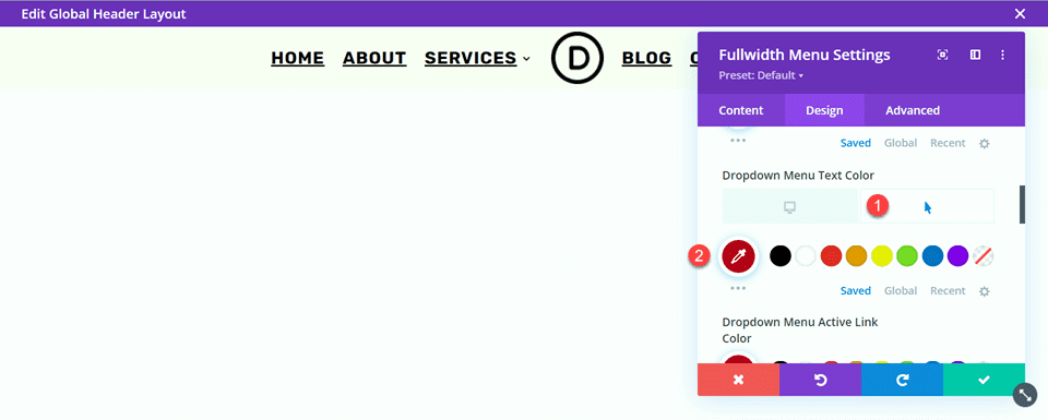 Divi Style Cart Search Icons Fullwidth Menu Layout 1 Dropdown Hover