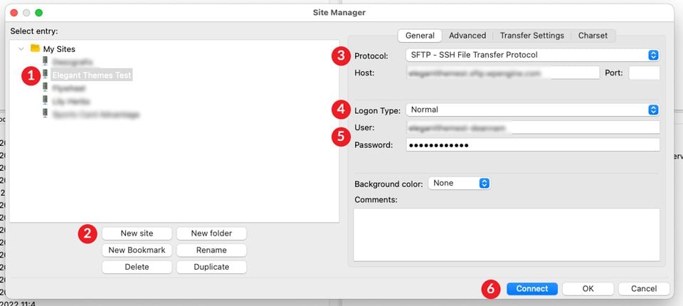 FileZilla connection