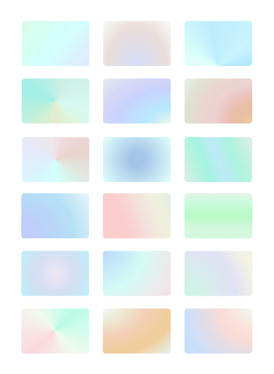 18 FREE Pastel Gradients built with Divi's Gradient Builder