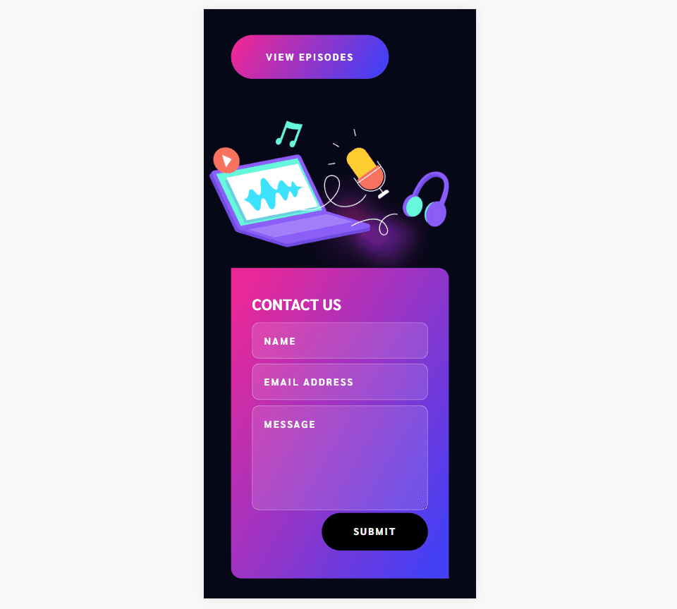 Phone Divi Footer Contact Form Example Two