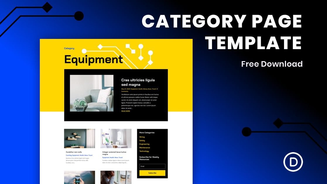 Download a FREE Category Page Template for Divi’s Electrical Services Layout Pack
