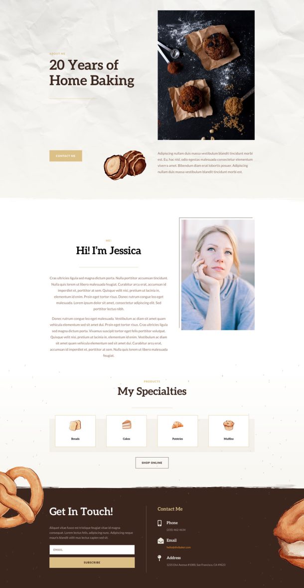 Get a FREE Home Baker Layout Pack for Divi