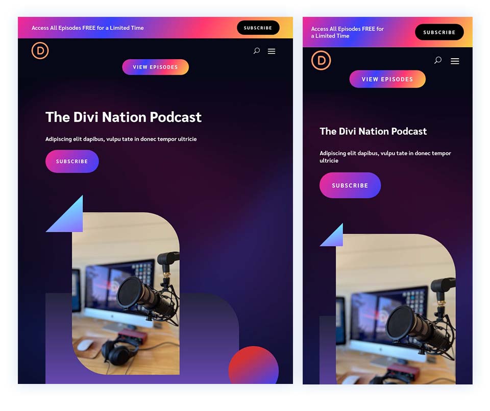 Header & Footer for Divi's Podcaster Layout Pack