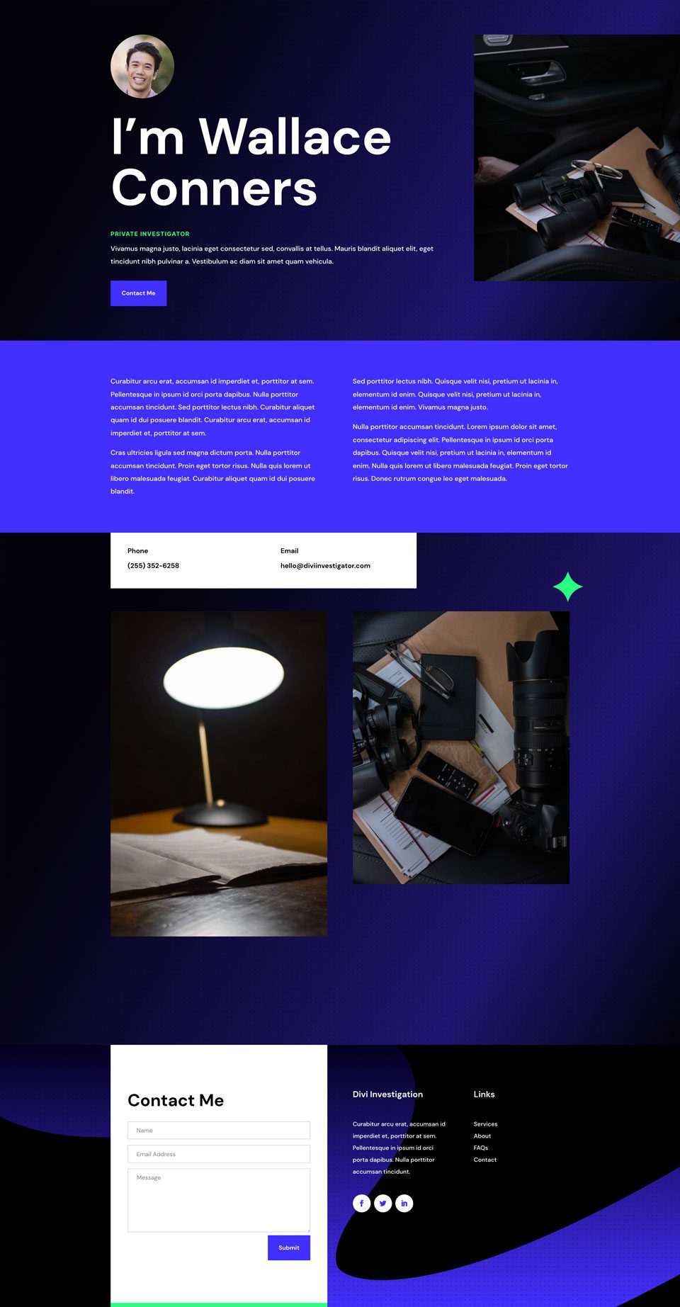 Private Investigator Layout Pack for Divi