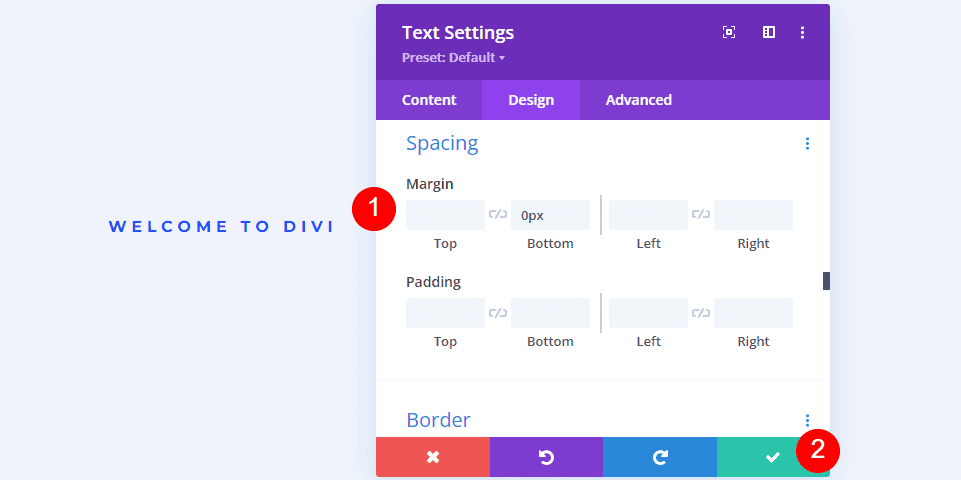 Second Text Module Settings