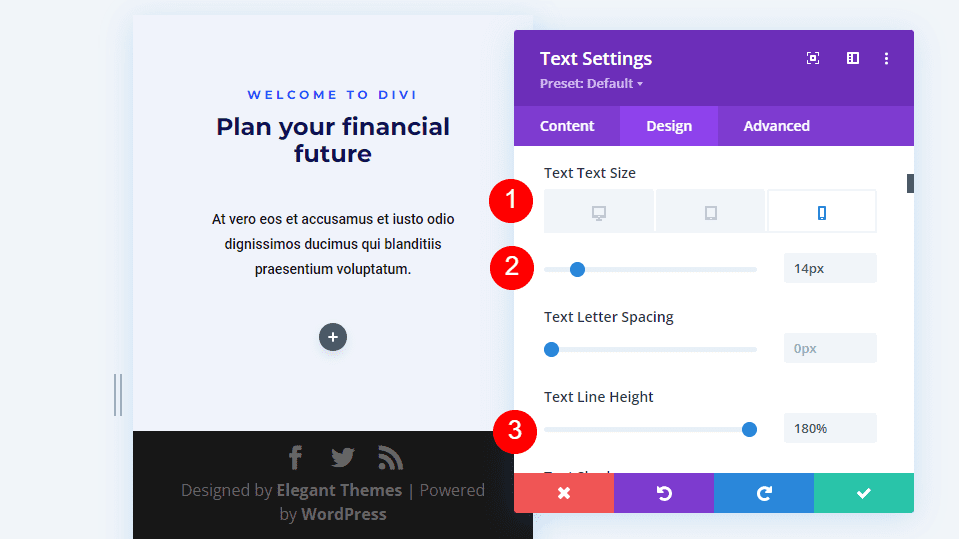 Third Text Module Settings