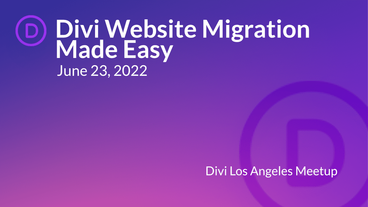 Divi Los Angeles' June 22 event header photo