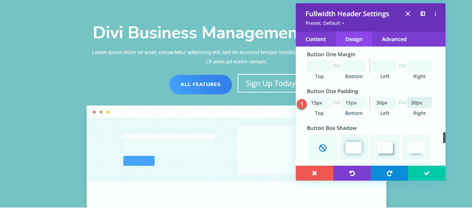 Divi Fullwidth Header Gradient Background Layout 3 Button Padding