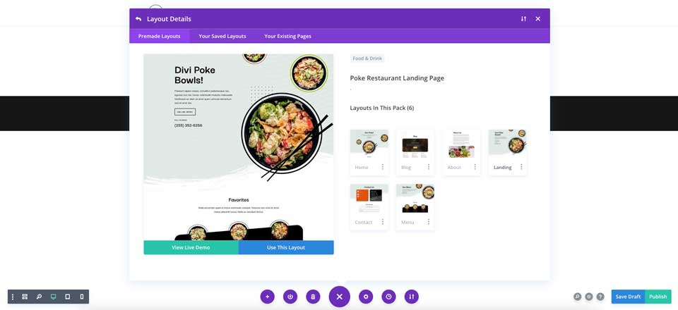 Poke Restaurant Layout Pack for Divi