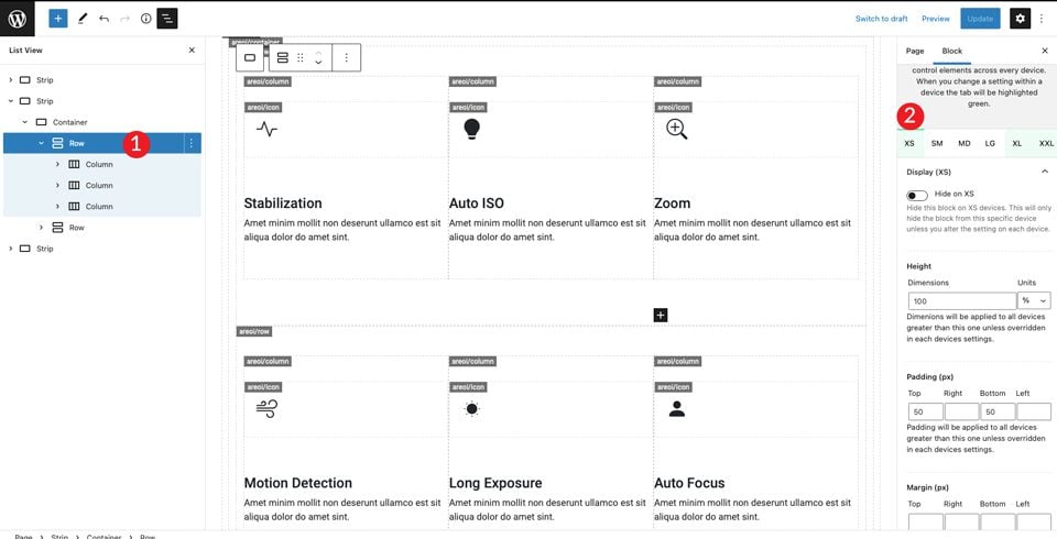 WordPress Bootstrap 2nd strip