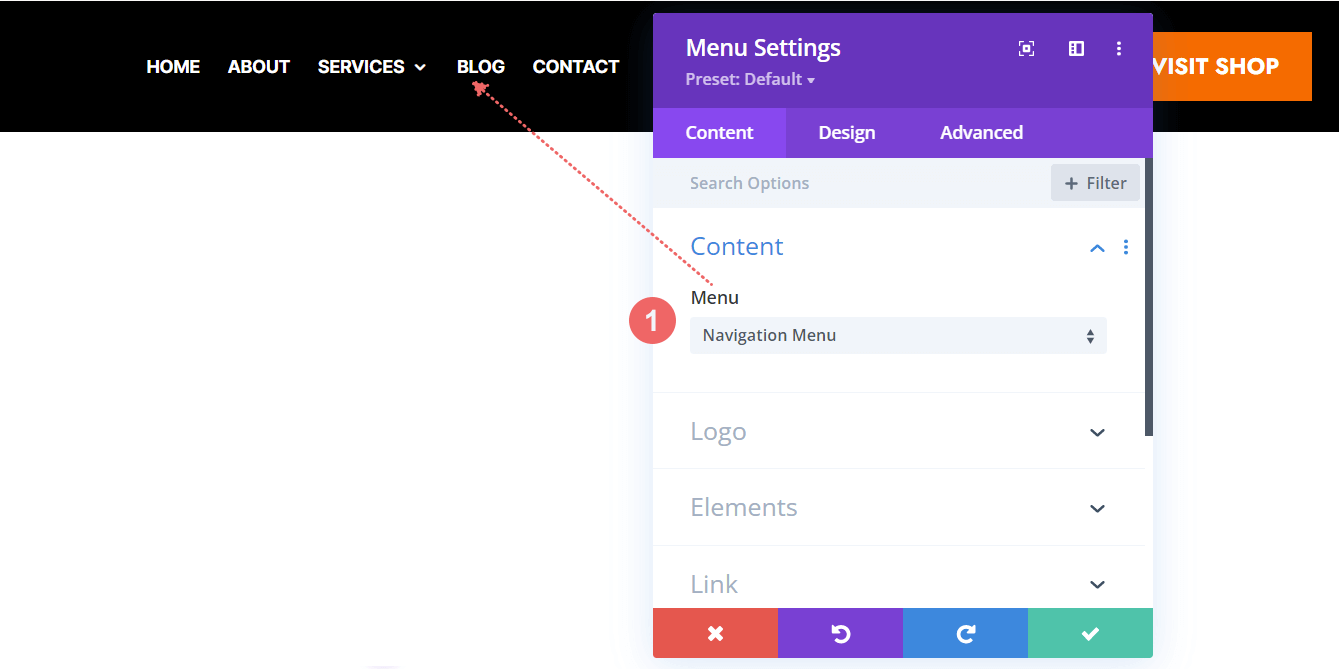 Select the menu you'll be using as your main menu within the Divi Chocolatier Header Layout