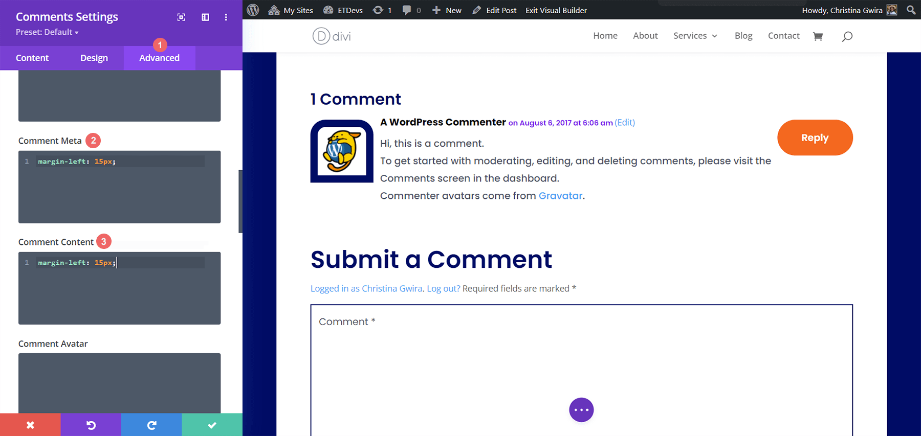 Adding custom CSS to make comment readiable