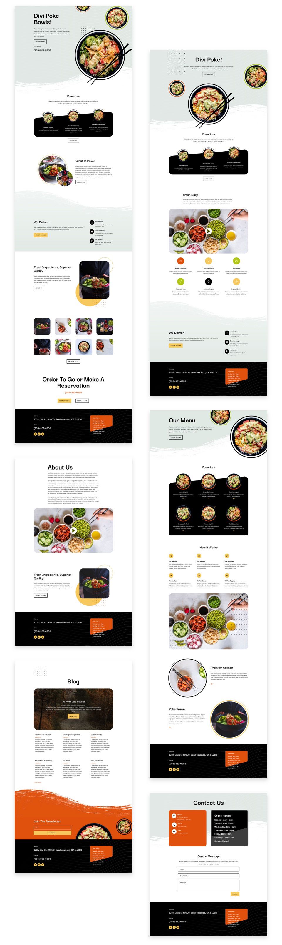 Poke Restaurant Layout Pack for Divi