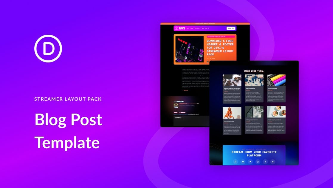 Download a FREE Blog Post Template for Divi’s Streamer Layout Pack