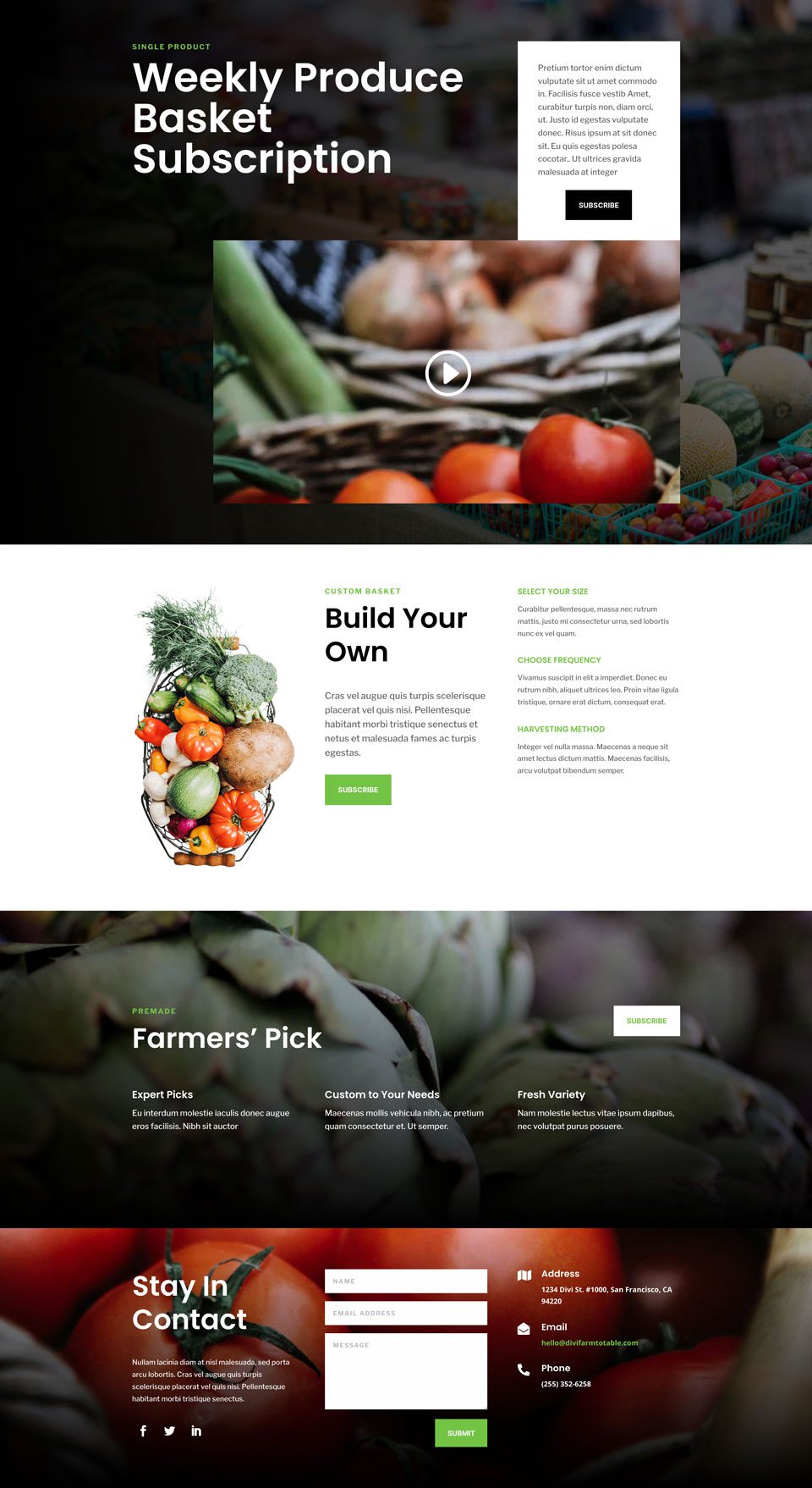 Farm to Table Layout Pack for Divi