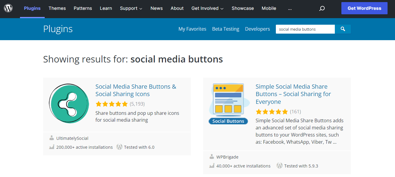 Плагины кнопок социальных сетей в WordPress