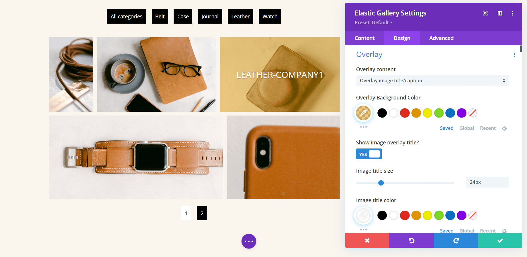 Divi Elastic Gallery Module