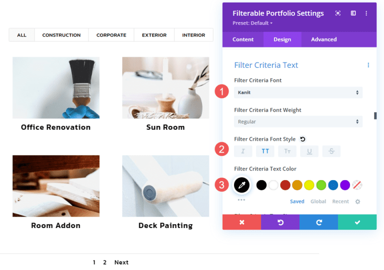 How to Style the Category Filter in Divi's Filterable Portfolio Module