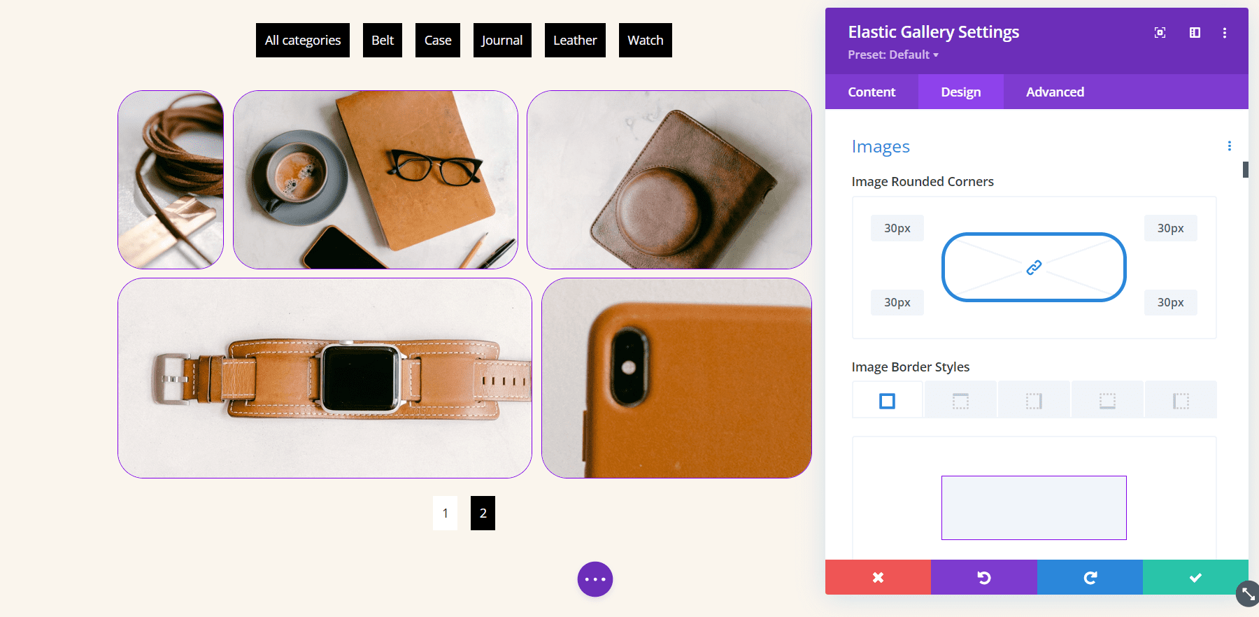 Divi Elastic Gallery Module