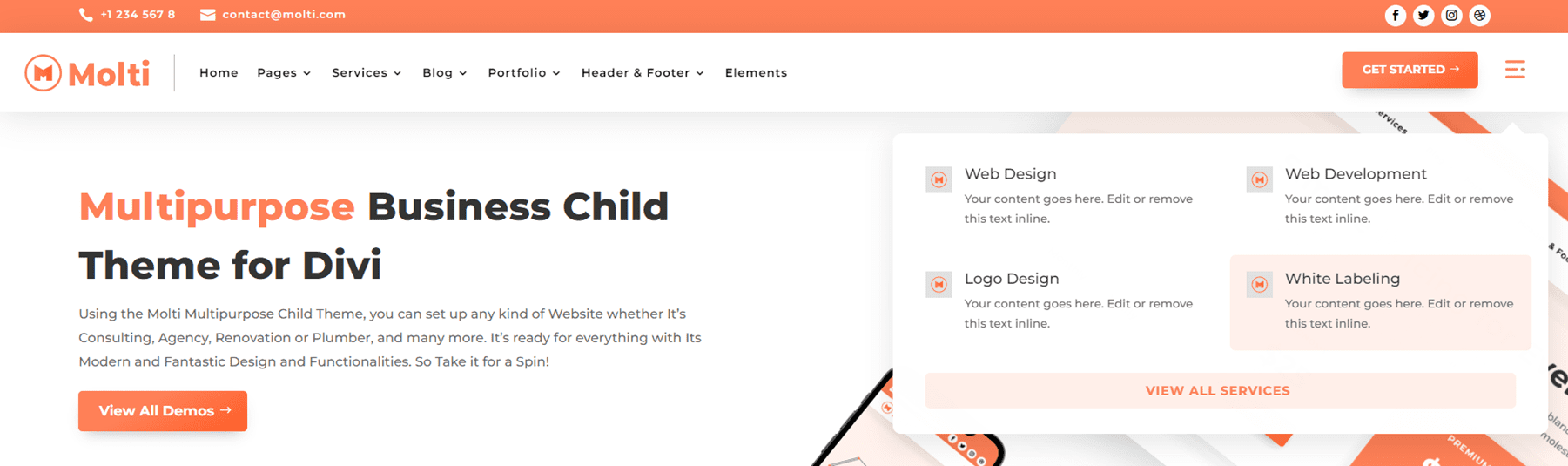 Molti Divi Child Theme Divi Templates برای ایجاد تم