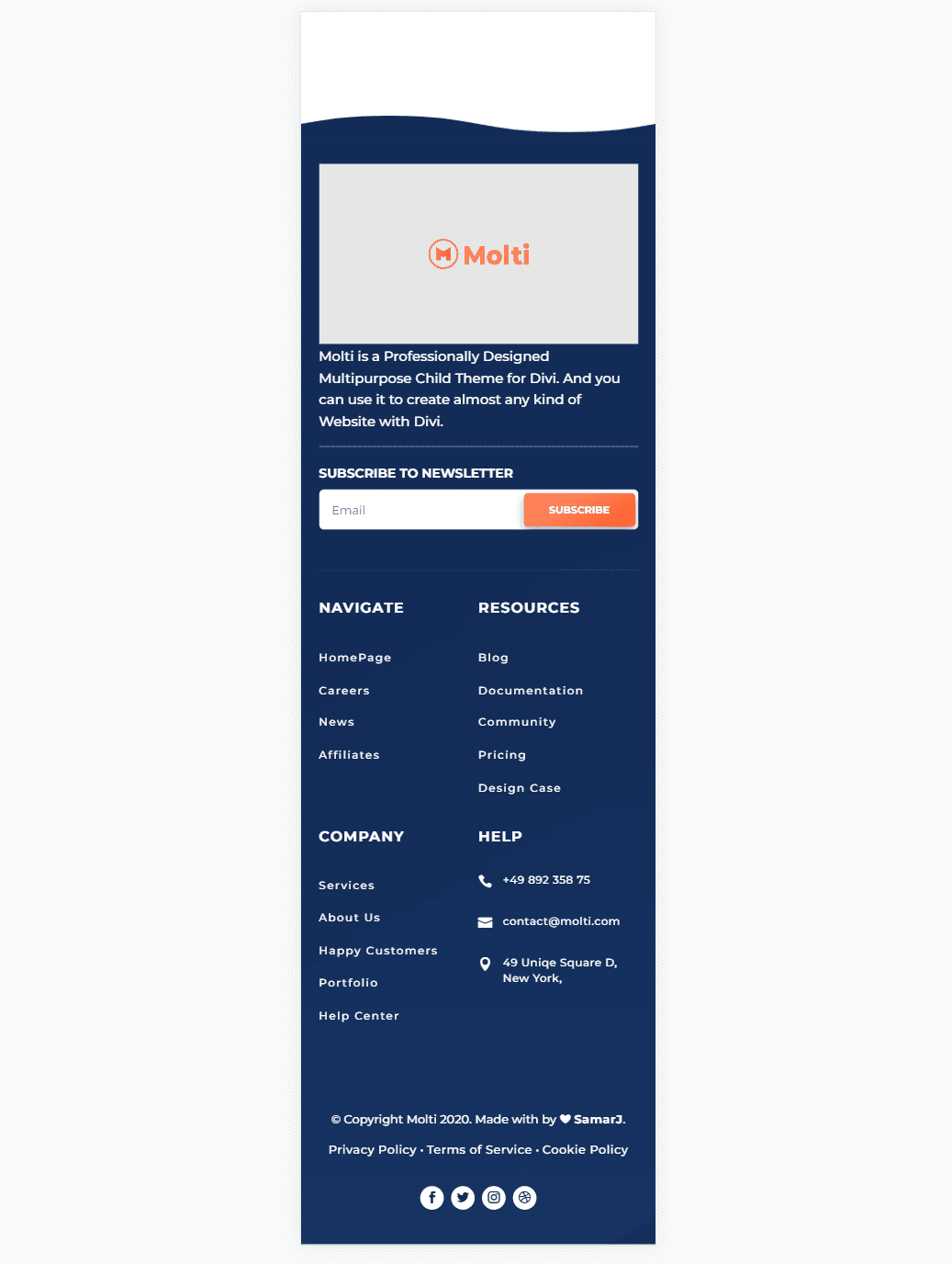 Molti Divi Child Theme Divi Templates برای ایجاد تم