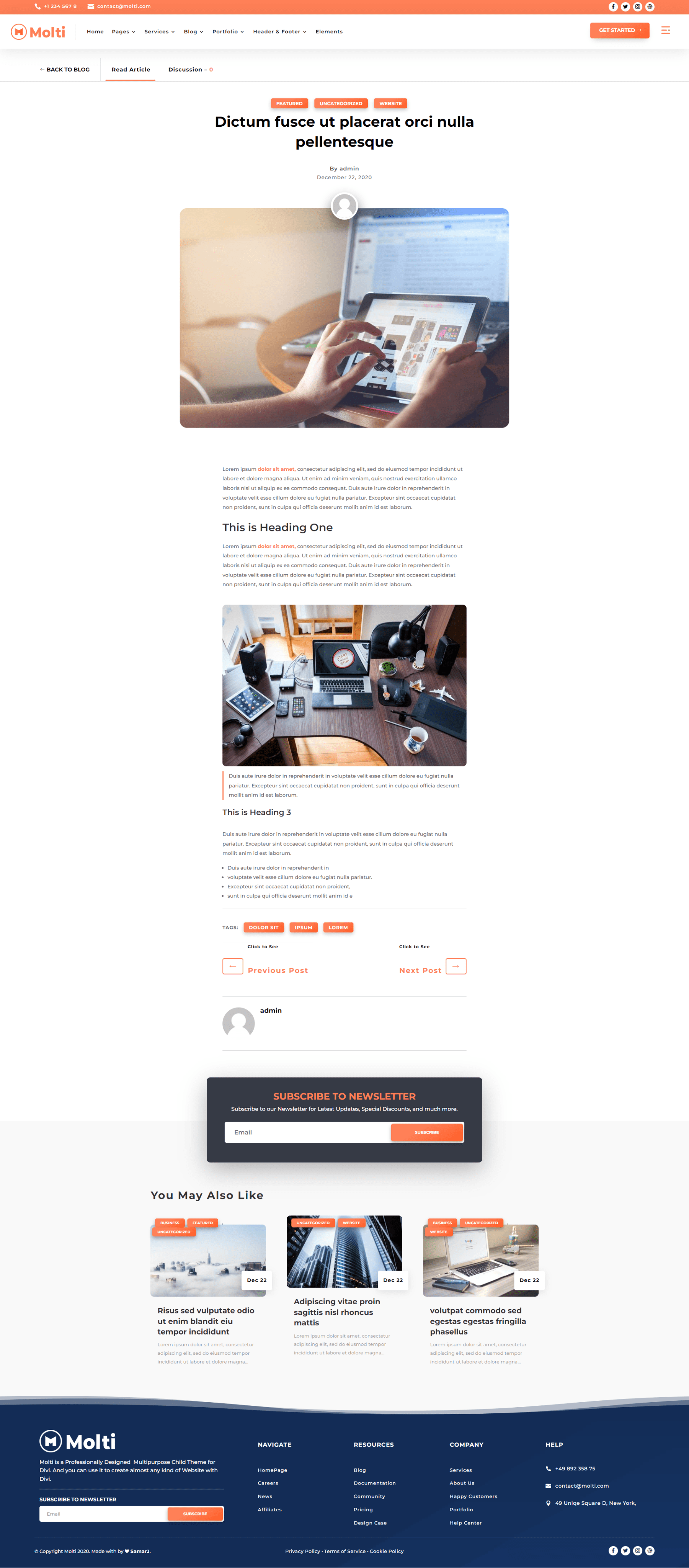 Molti Divi Child Theme Divi Templates برای ایجاد تم