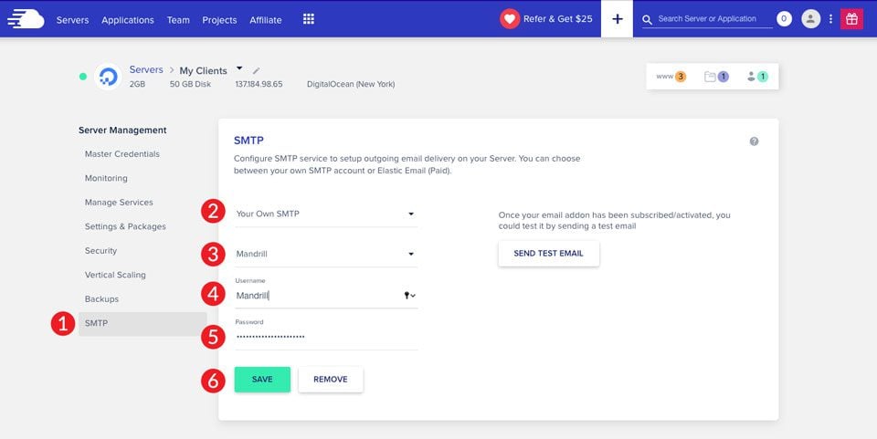 Configure Mandrill email marketing campaigns Cloudways