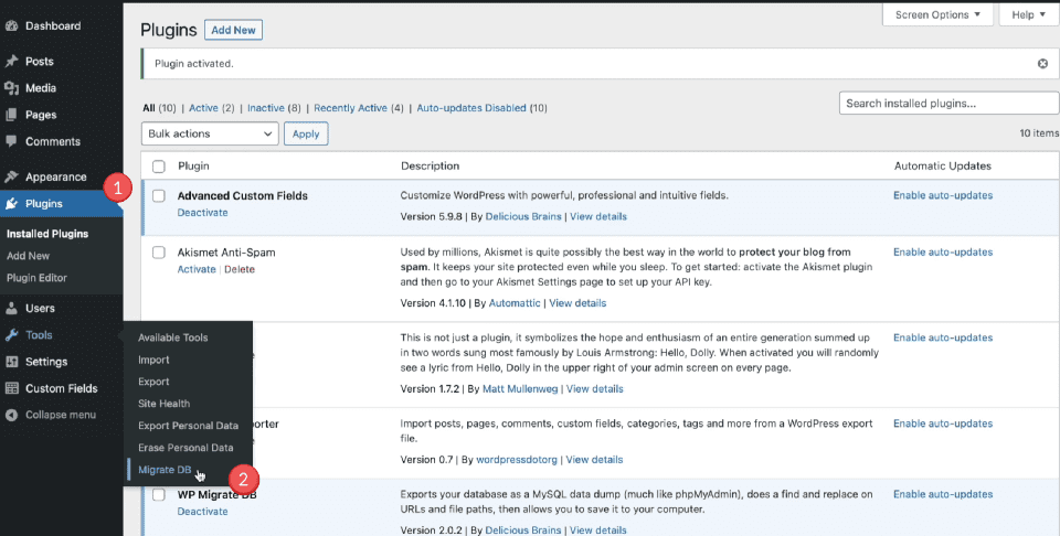 Dev Push Live - WP Migrate 1-2_num