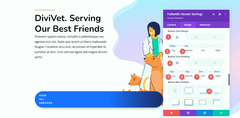 Divi Fullwidth Header Hero Section Button One Margin Padding