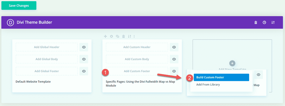 Divi Fullwidth Map VS Map Module Build Custom Footer