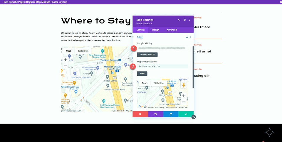 Divi Fullwidth Map VS Map Module Regular API Map Address