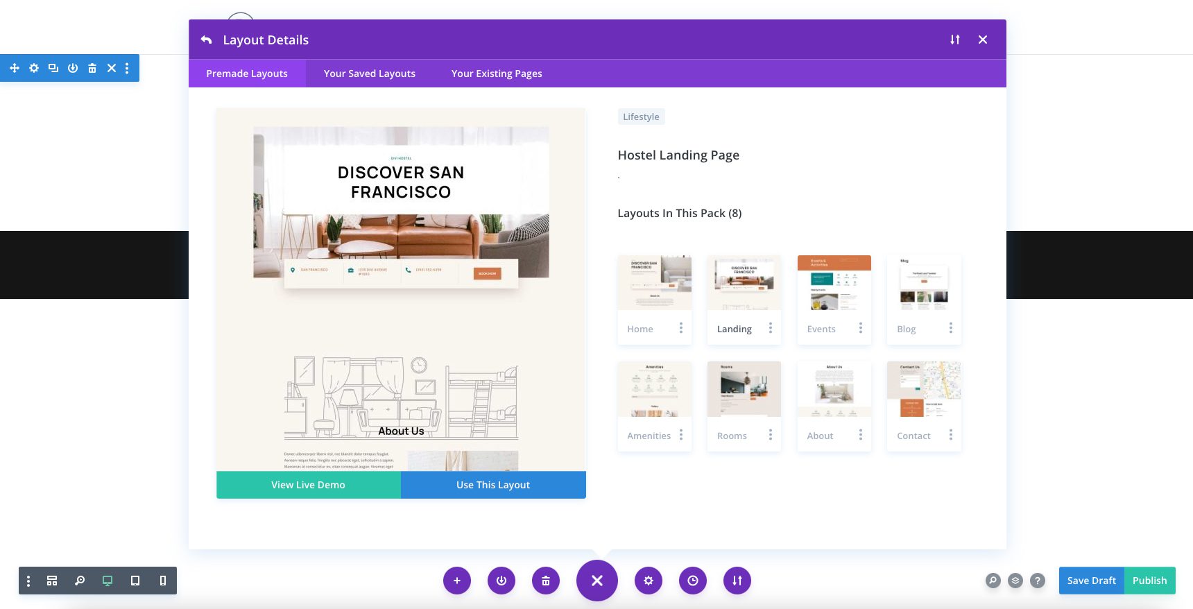 Hostel Layout Pack for Divi