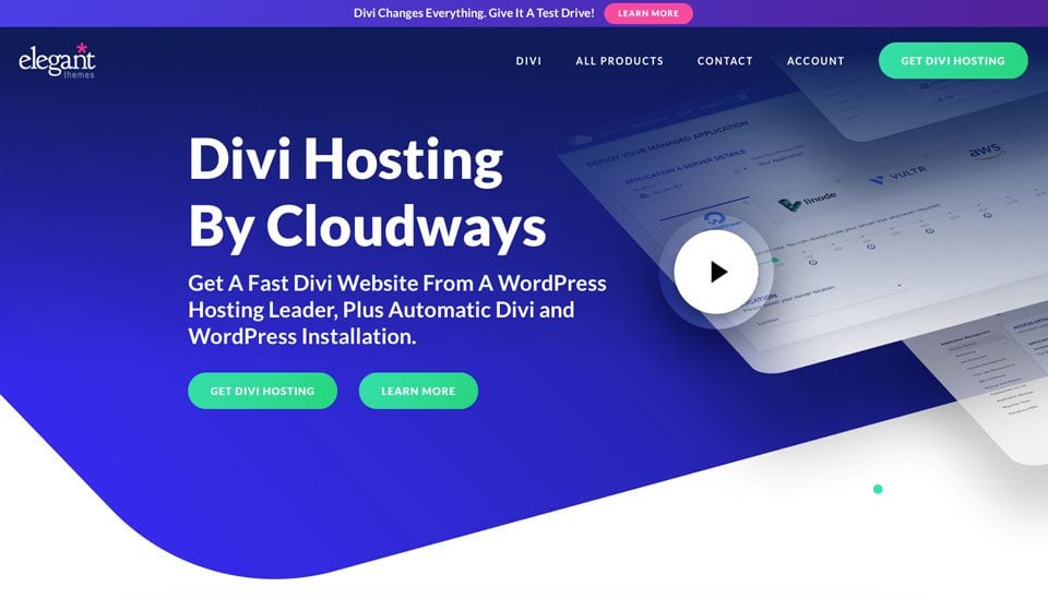 Divi Hosting by Cloudways