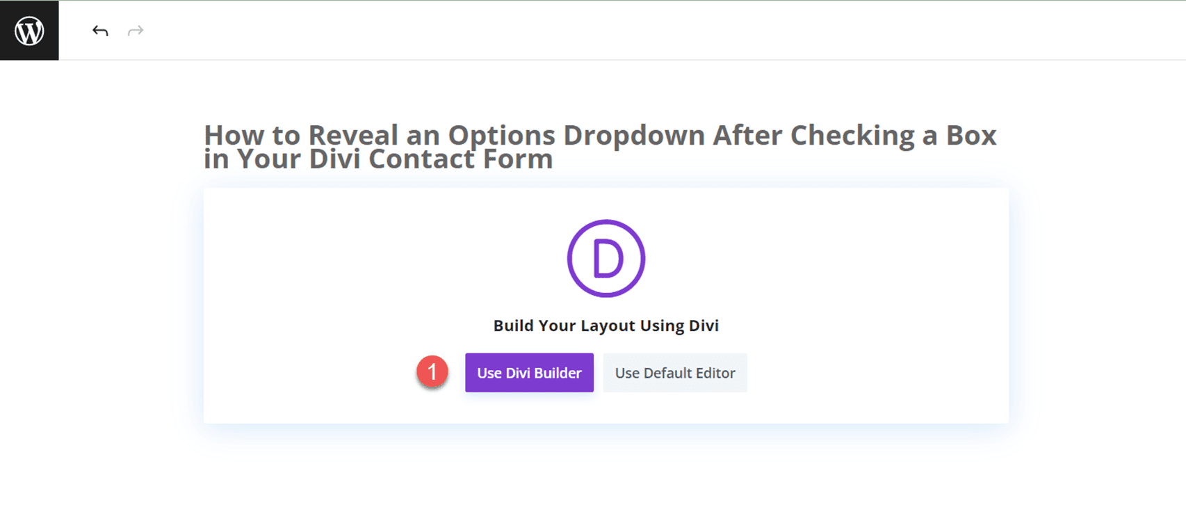 use divi builder