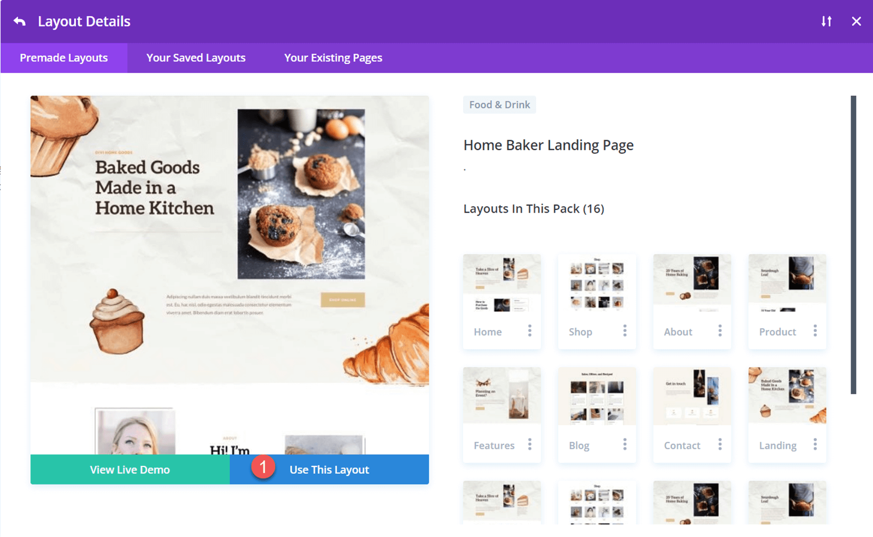 use divi layout