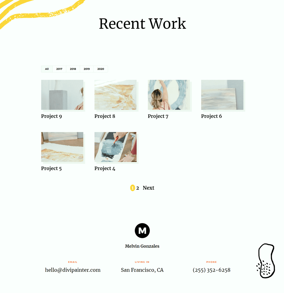 Divi Filterable Portfolio Pagination Final Design 3