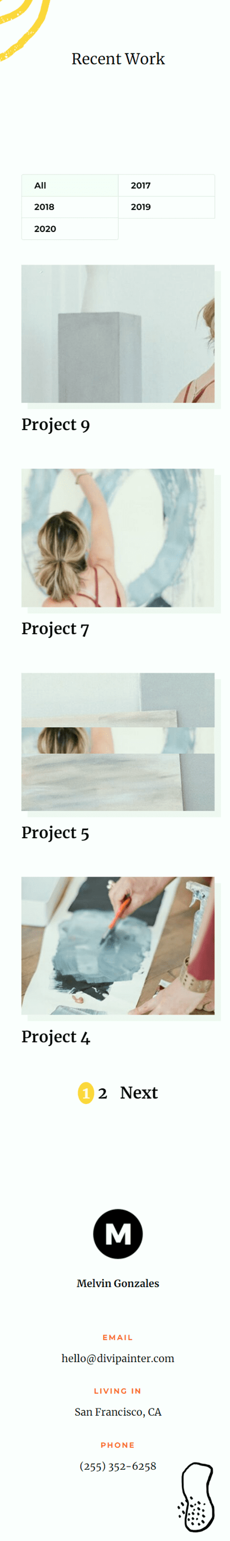 Divi Filterable Portfolio Pagination Final Design 3 Mobile