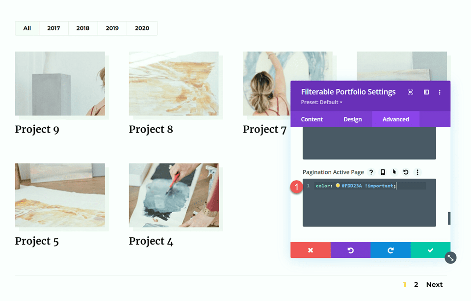 Divi Filterable Portfolio Pagination Style 1 CSS