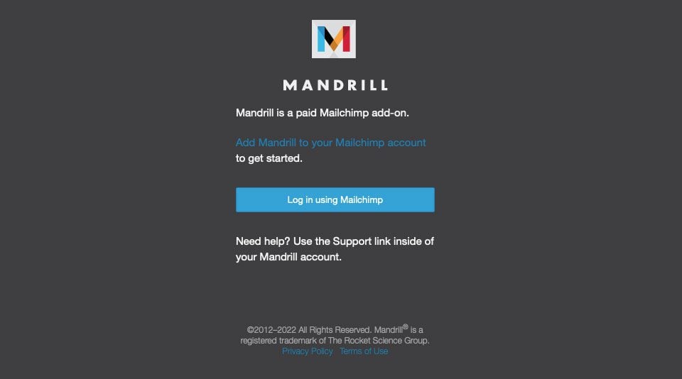 Login to Mandrill