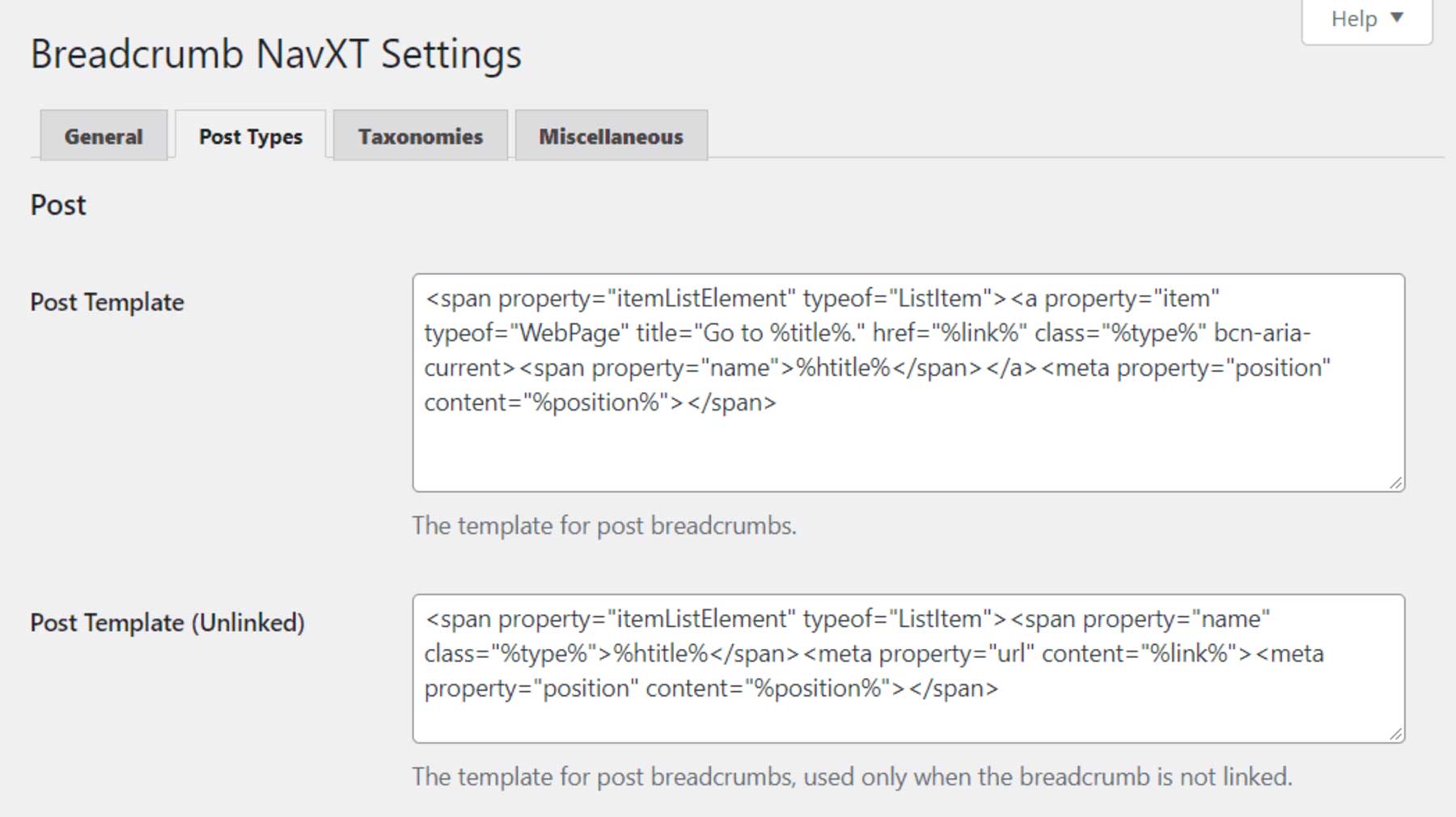 breadcrumb templates