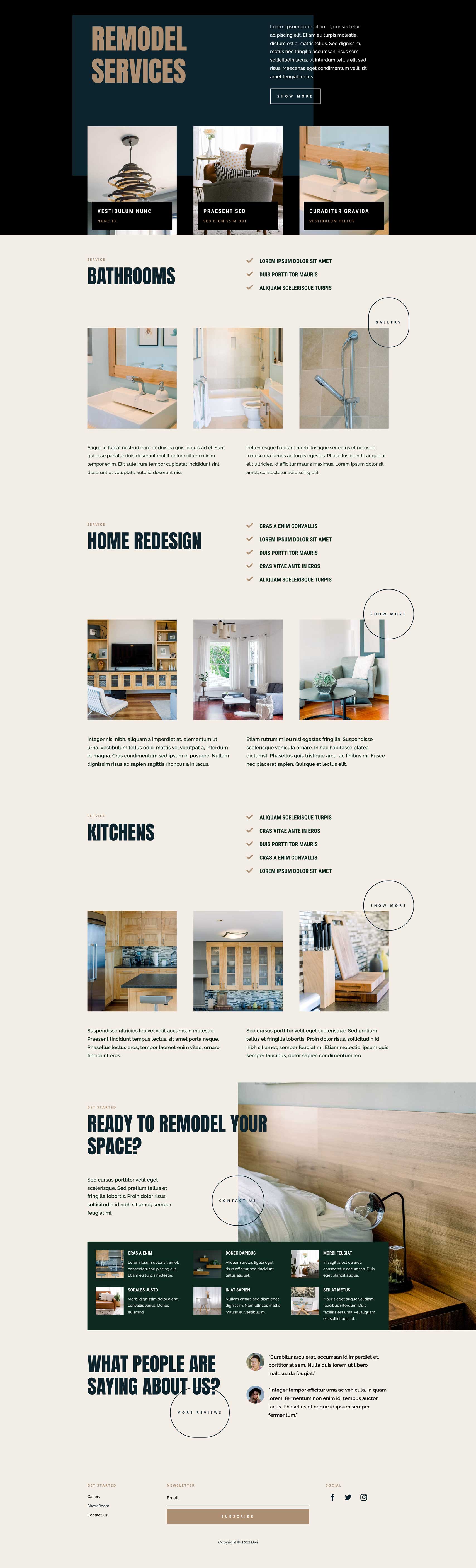 Home Remodeling Layout Pack for Divi