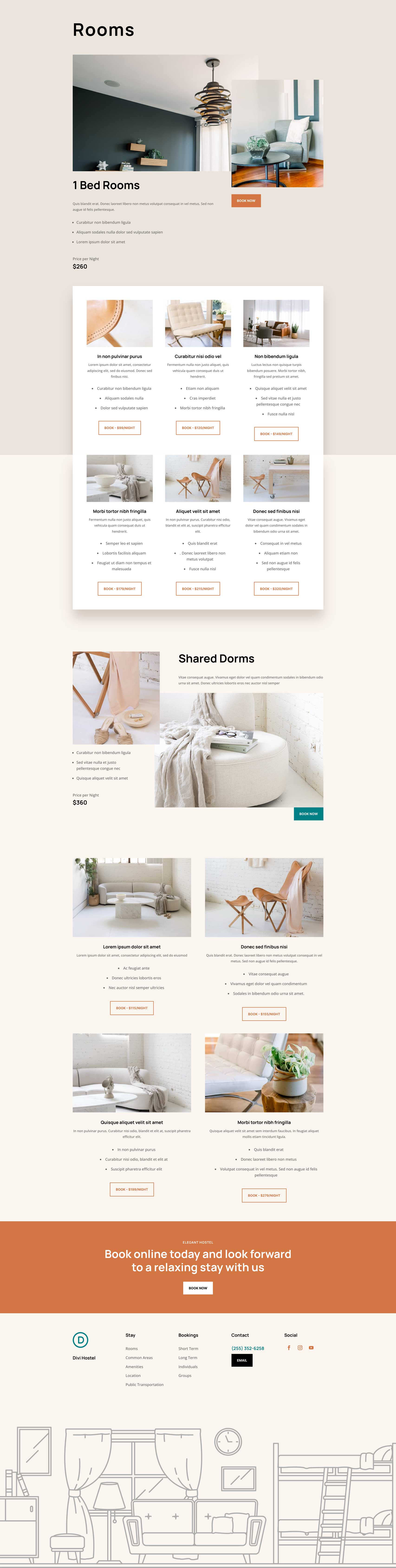 Hostel Layout Pack for Divi