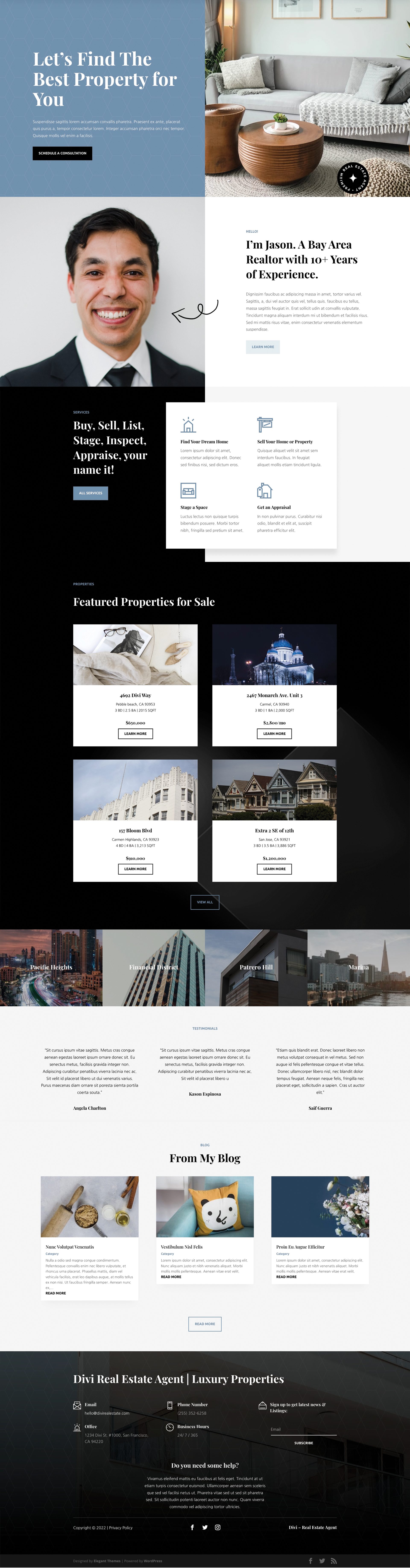 Real Estate Agent Layout Pack for Divi