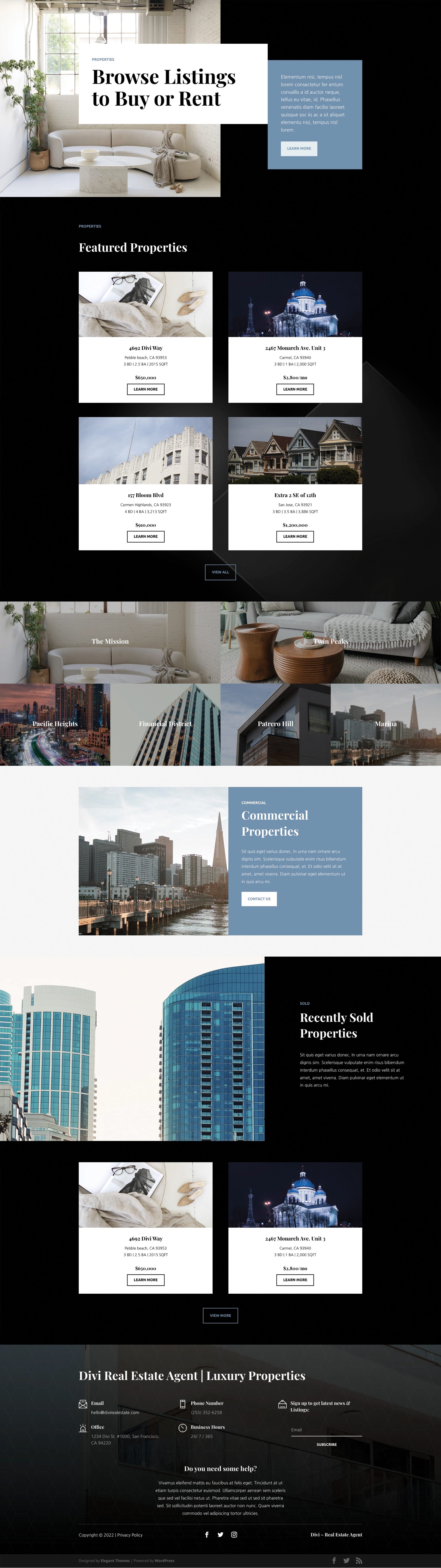 Real Estate Agent Layout Pack for Divi