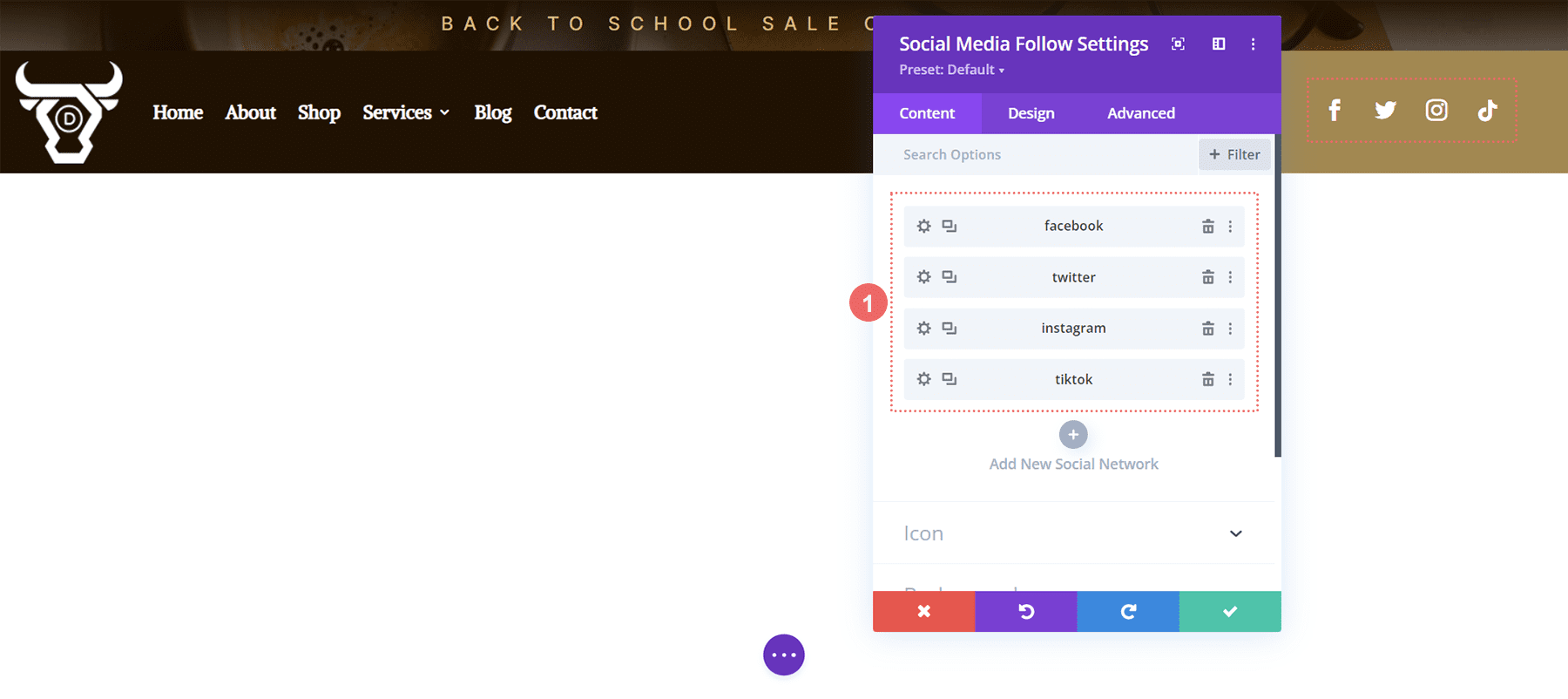 Update Social Media Module Networks and Links