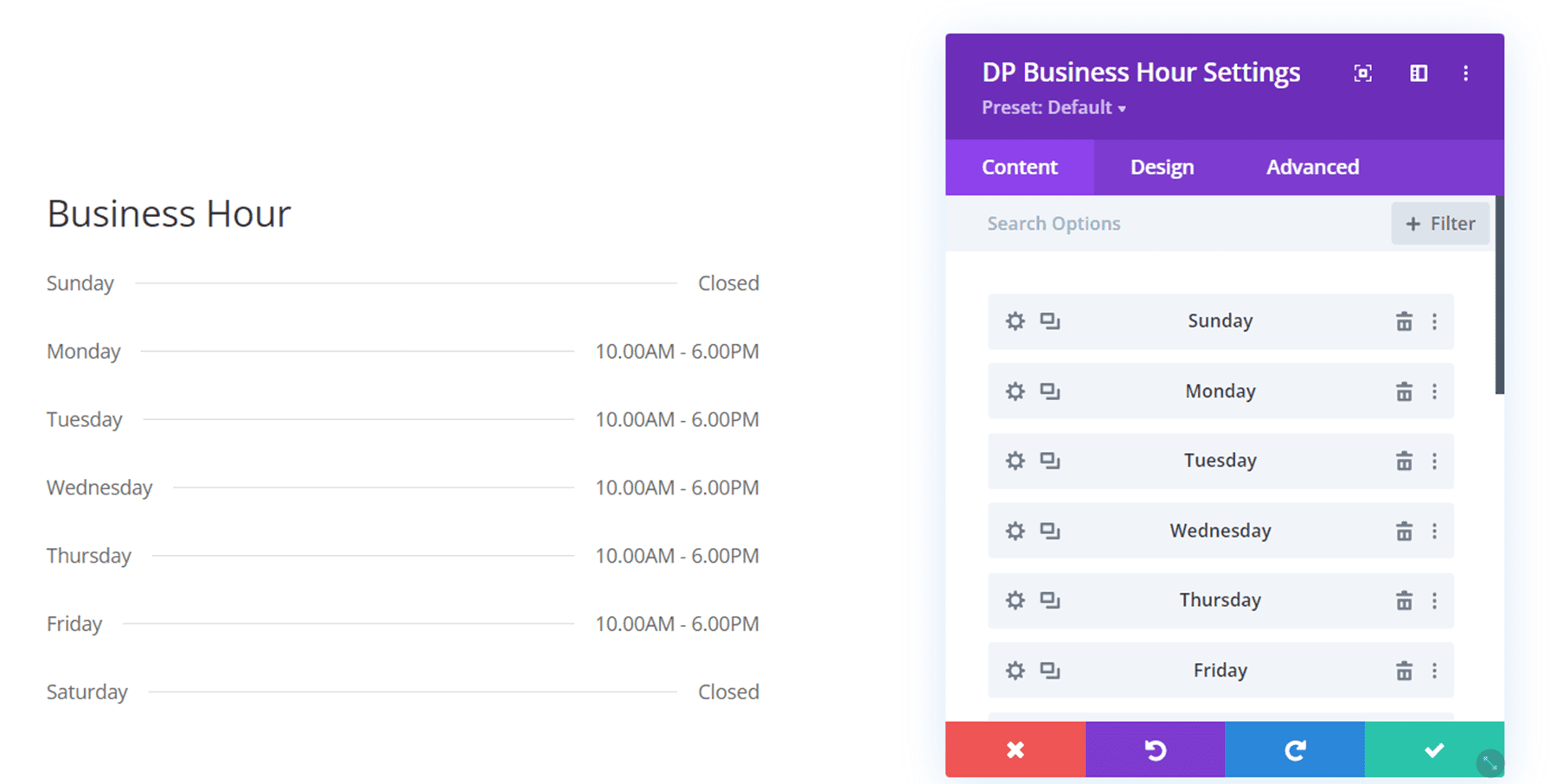 Divi Plugin Highlight Divi ConKit Pro Business Hours